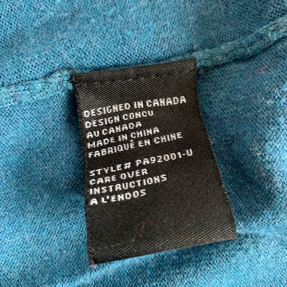 Last call! Soft tunic length sleeveless hooded sweater S, EUC, dark teal - Picture 3 of 5